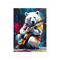 Polar Bear Playing Guitar, Graffiti (Print Only)