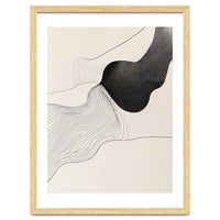 Abstract Black And White Organic Flowing Lines Art