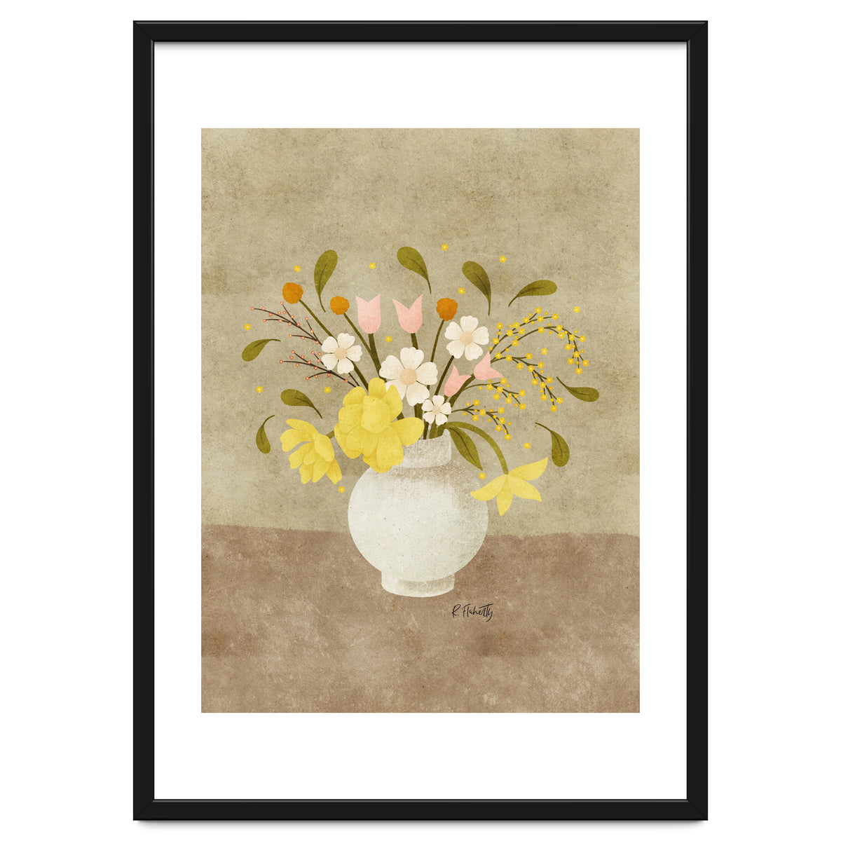 Spring Vase Of Tulips