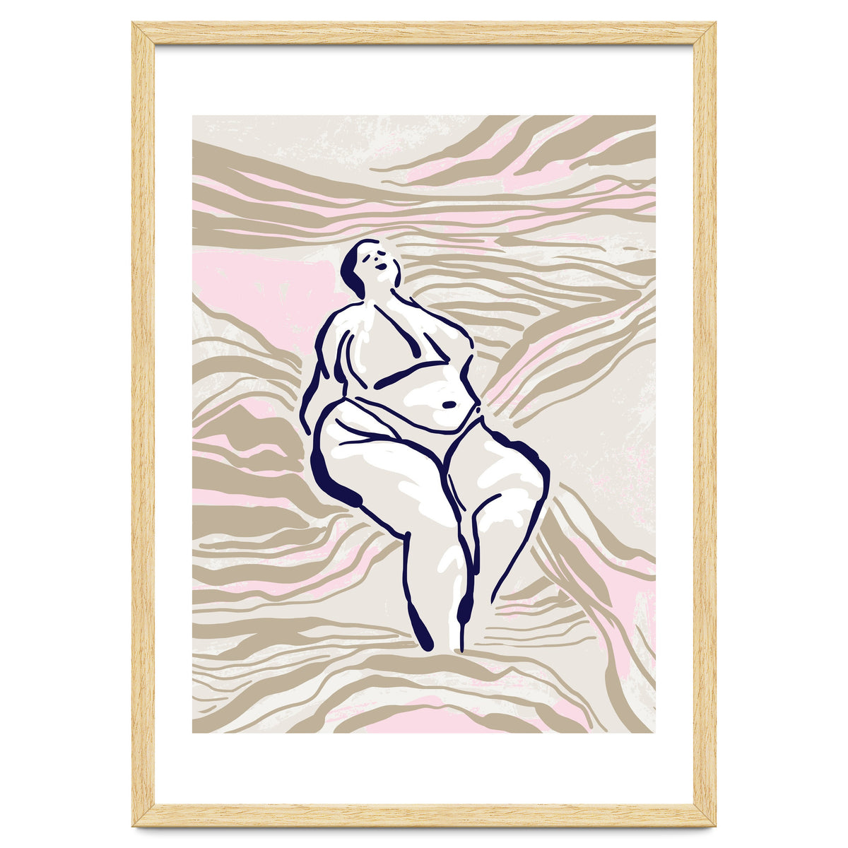 Follow the lines Serene woman in the water