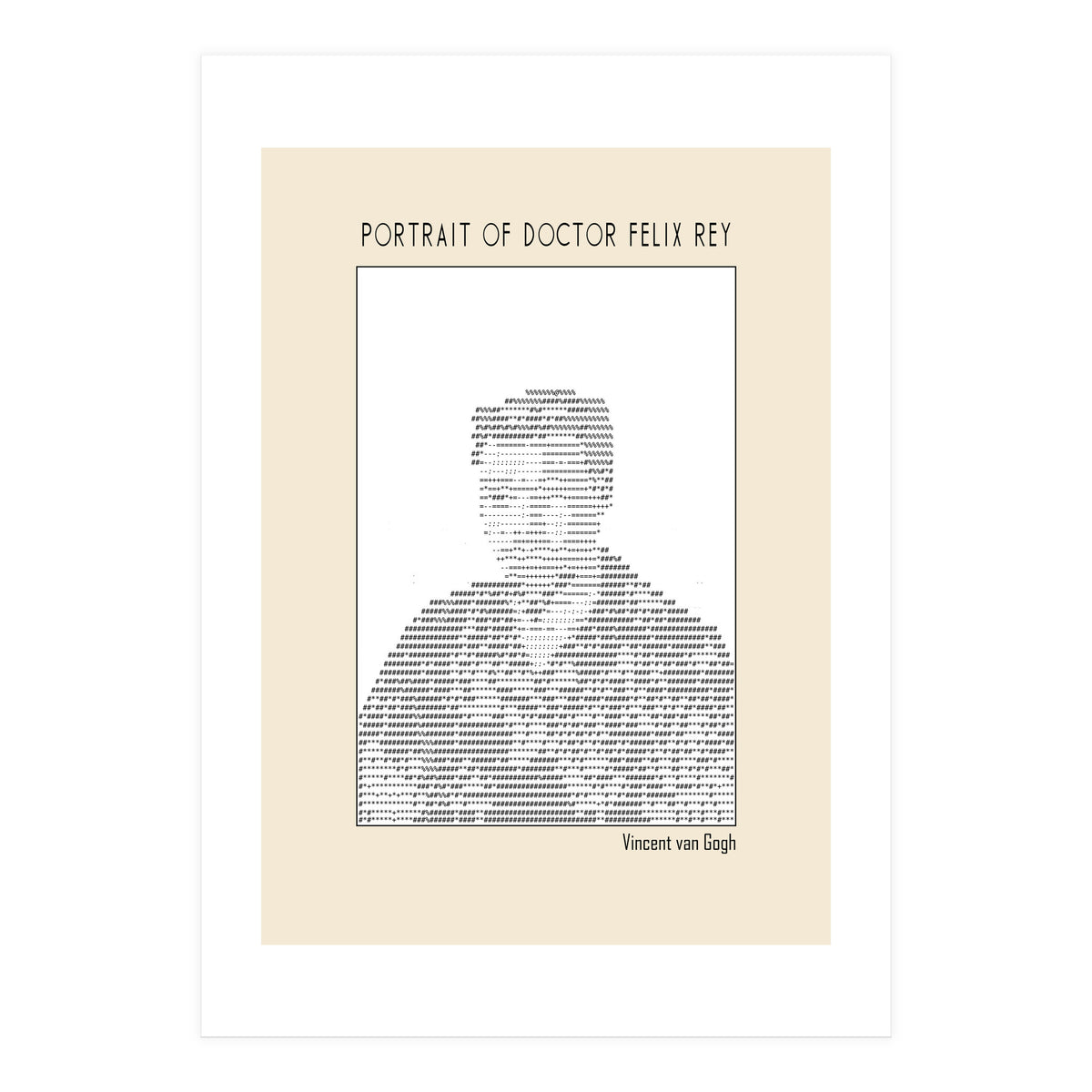 Portrait Of Doctor Felix Rey (ascii Art) (Print Only)