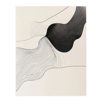 Abstract Black And White Organic Flowing Lines Art (Print Only)
