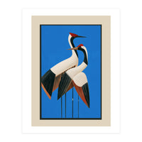 Stillness In Motion Abstract Cranes In Blue (Print Only)