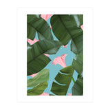 Wild Flower, Tropical Jungle Banana Leaves Botanical, Floral Nature Garden Blush Plants (Print Only) thumbnail