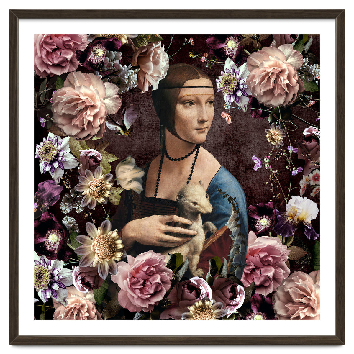 Woman with Ermine And flowers