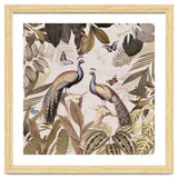 Vintage Sepia Exotic Peacocks Jungle thumbnail