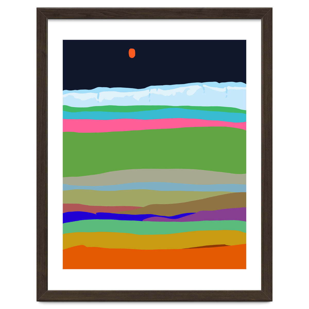 Iceland, Abstract Nature Travel Landscape, Eclectic Rainbow Retro Concept, Colorful Boho Modern Contemporary