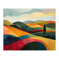 Abstract Tuscan Hills Landscape Painting (Print Only)