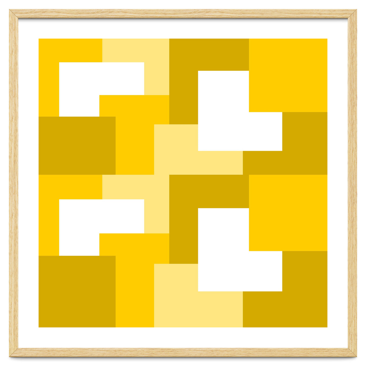Yellow Abstract Square Tiles Pattern