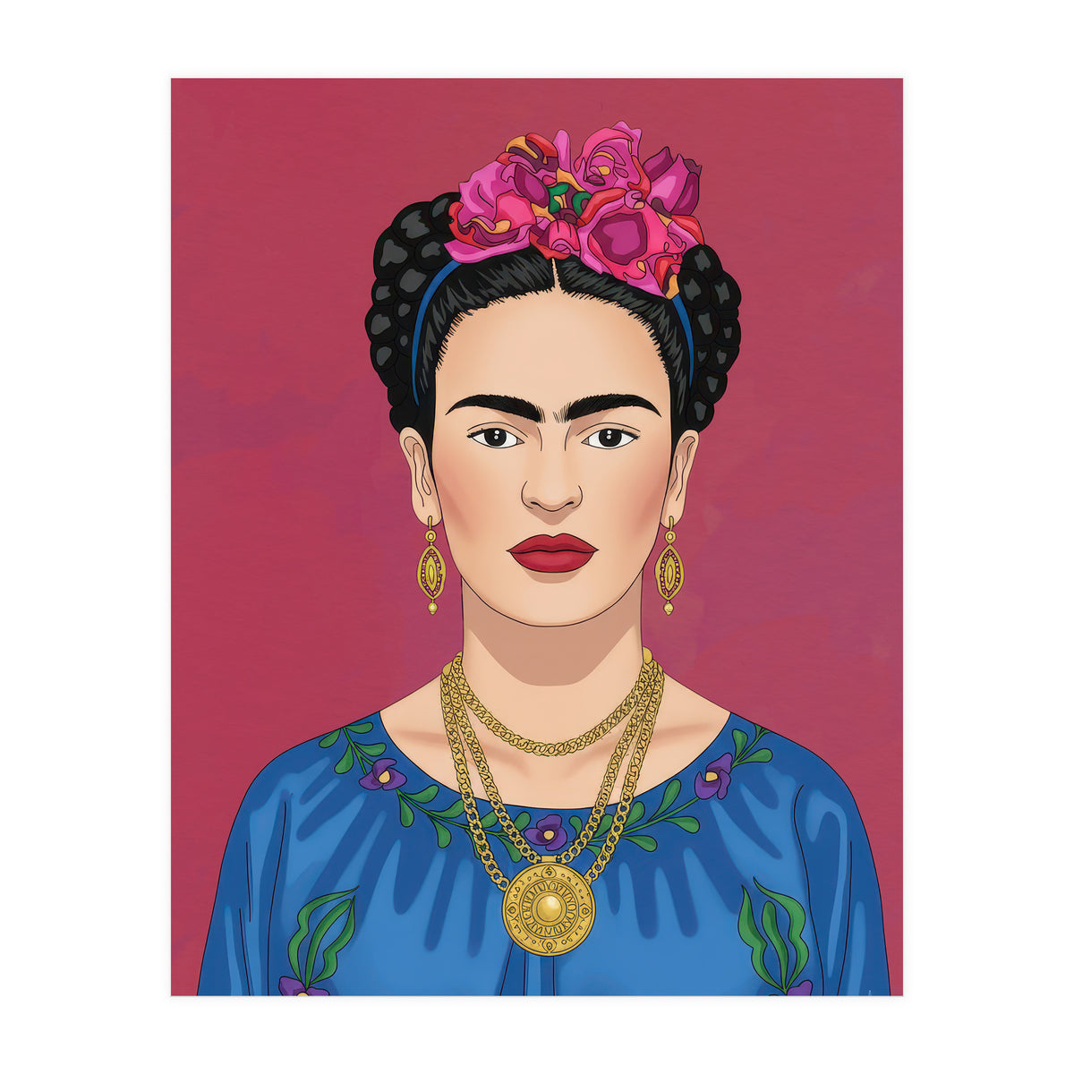 Frida Kahlo Portrait Illustration (Print Only)