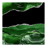Green & Silver Agate Texture 02  (Print Only)