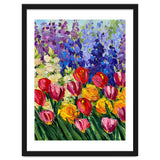 Vibrant Summer Tulip Garden Oil Painting thumbnail