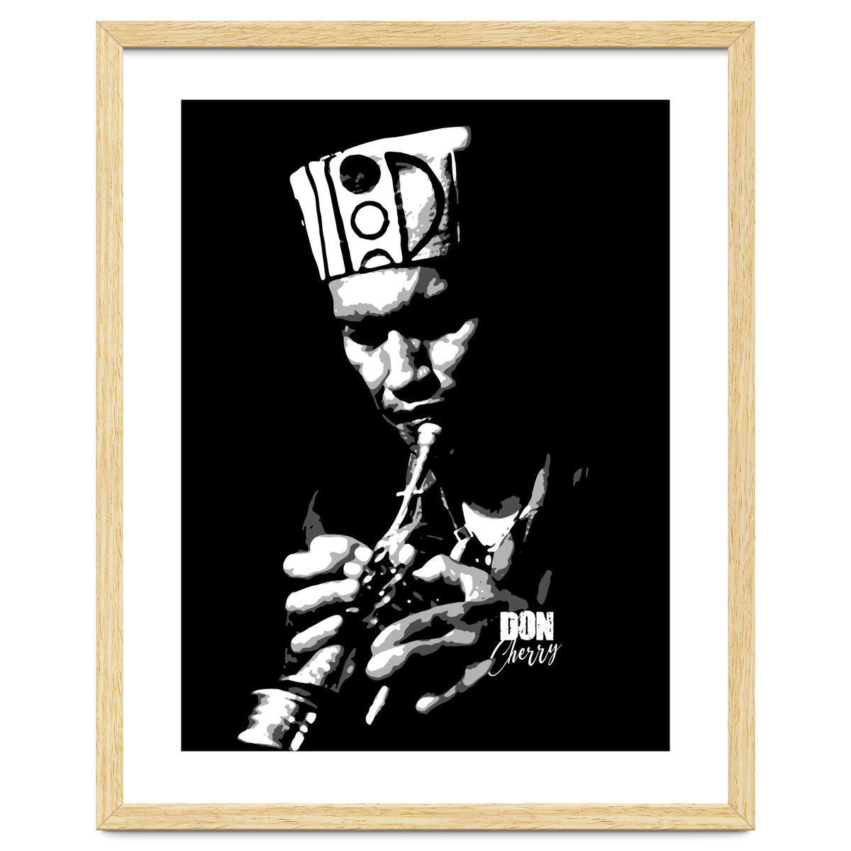 Don Cherry Trumpeter Jazz Music Legend in Grayscale