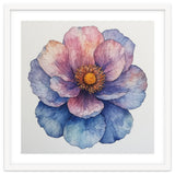 Ethereal Bloom: Watercolor Petals in Indigo and Rose thumbnail