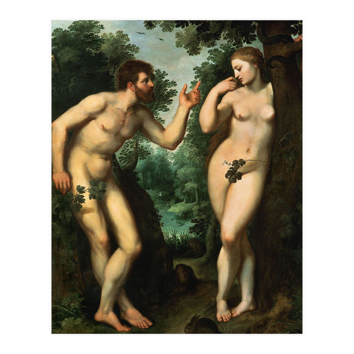 Peter Paul Rubens / 'Adam and Eve', c. 1597, Oil on panel, 180 x 158 cm. Pieter Paul Rubens. (Print Only)