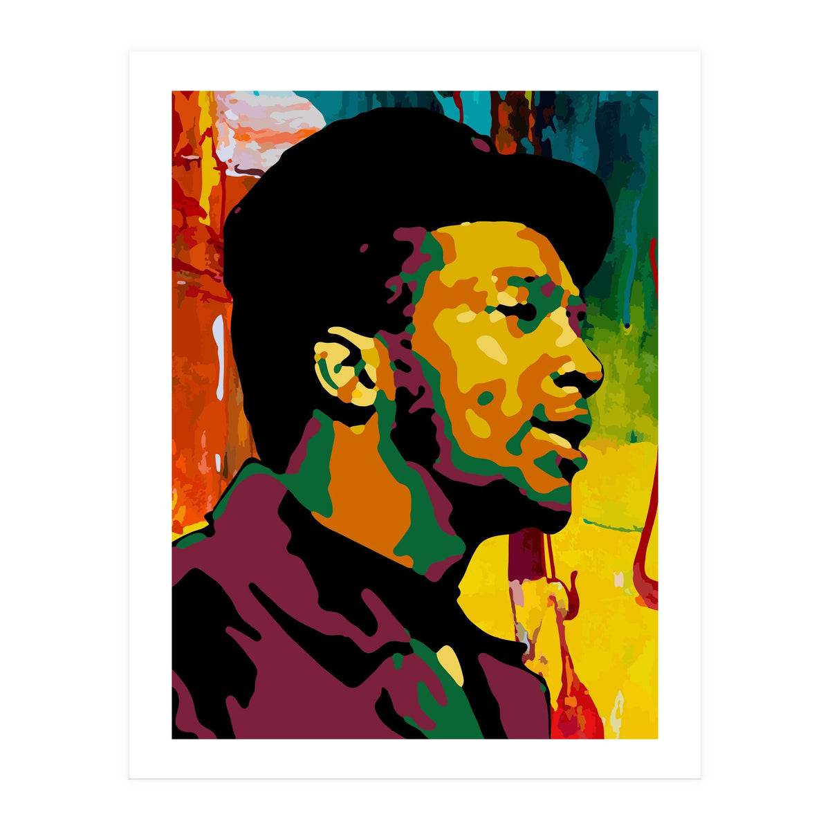 Fred Hampton Colorful Abstract Art (Print Only)
