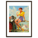 Pinup Girl On A Fence Showing A Love Letter thumbnail