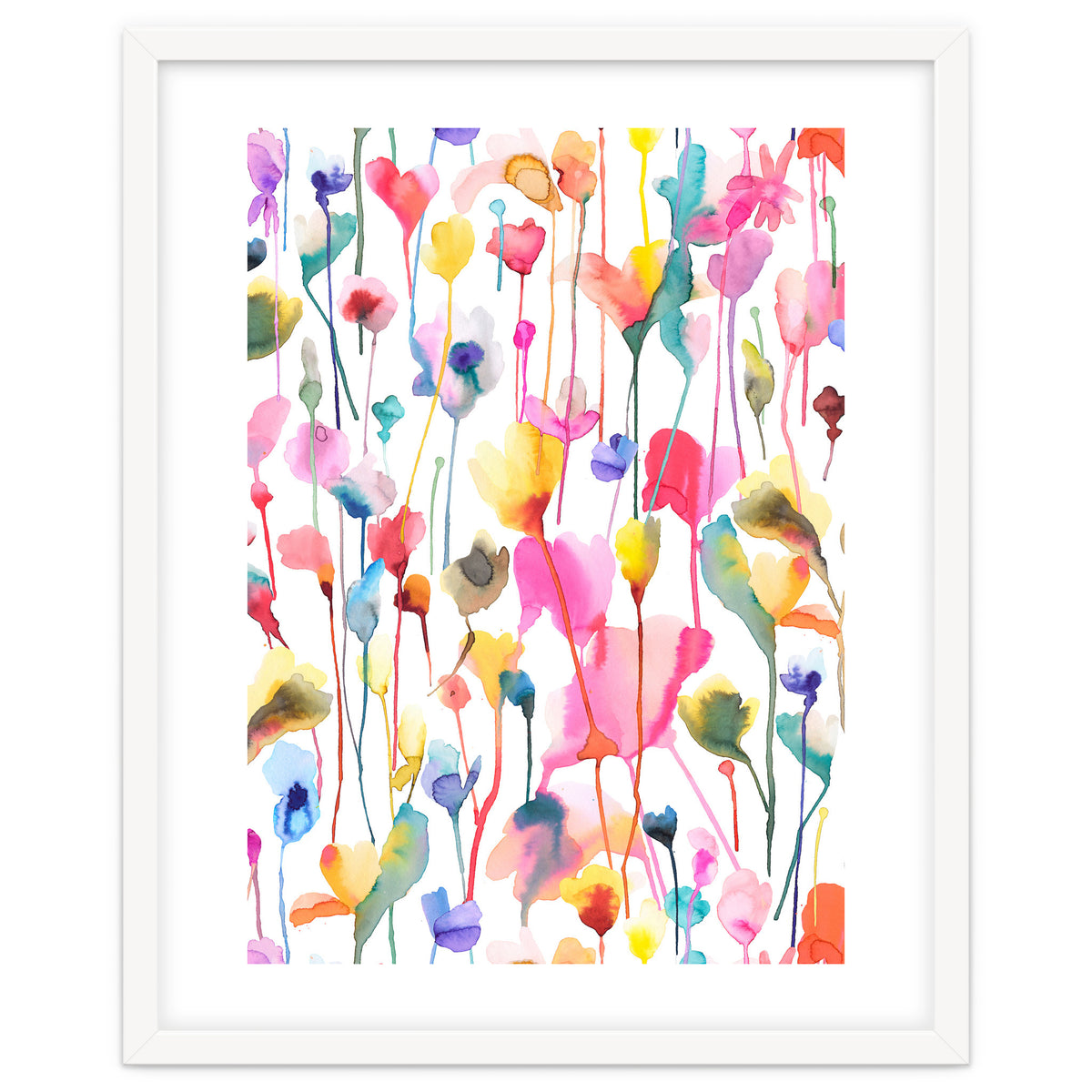 Watercolour Colourful Wild Flowers