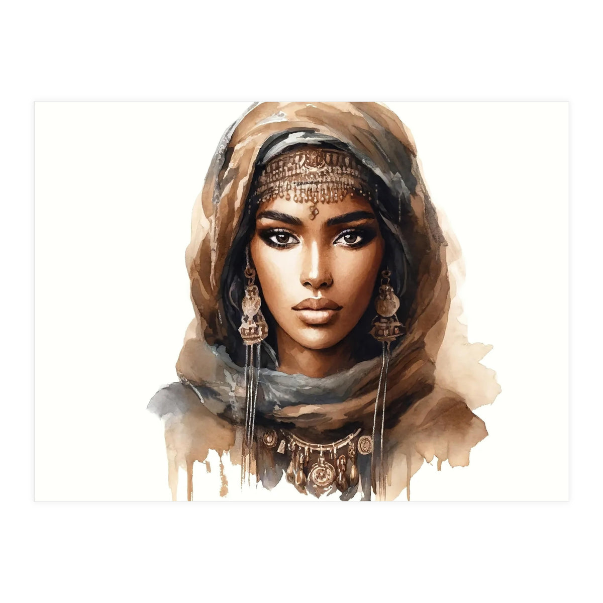 Desert Muse Watercolor Portrait (Print Only)