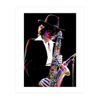 Gato Barbieri  Argentine Jazz Saxophonist Colorful Art (Print Only)