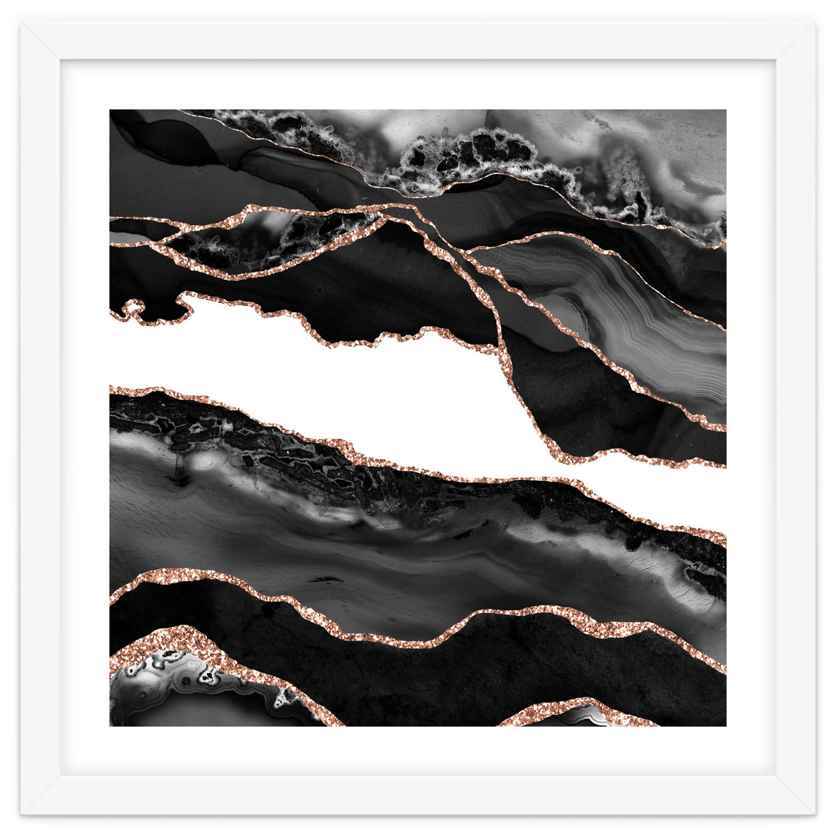 Black & Rose Gold Agate Texture 06