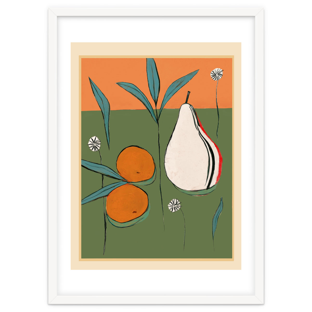 Abstract Pear And Orange Art