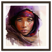 Amethyst Hood Tuareg Woman Portrait