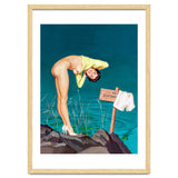 Sexy Pinup Girl With No Swimming Sign thumbnail