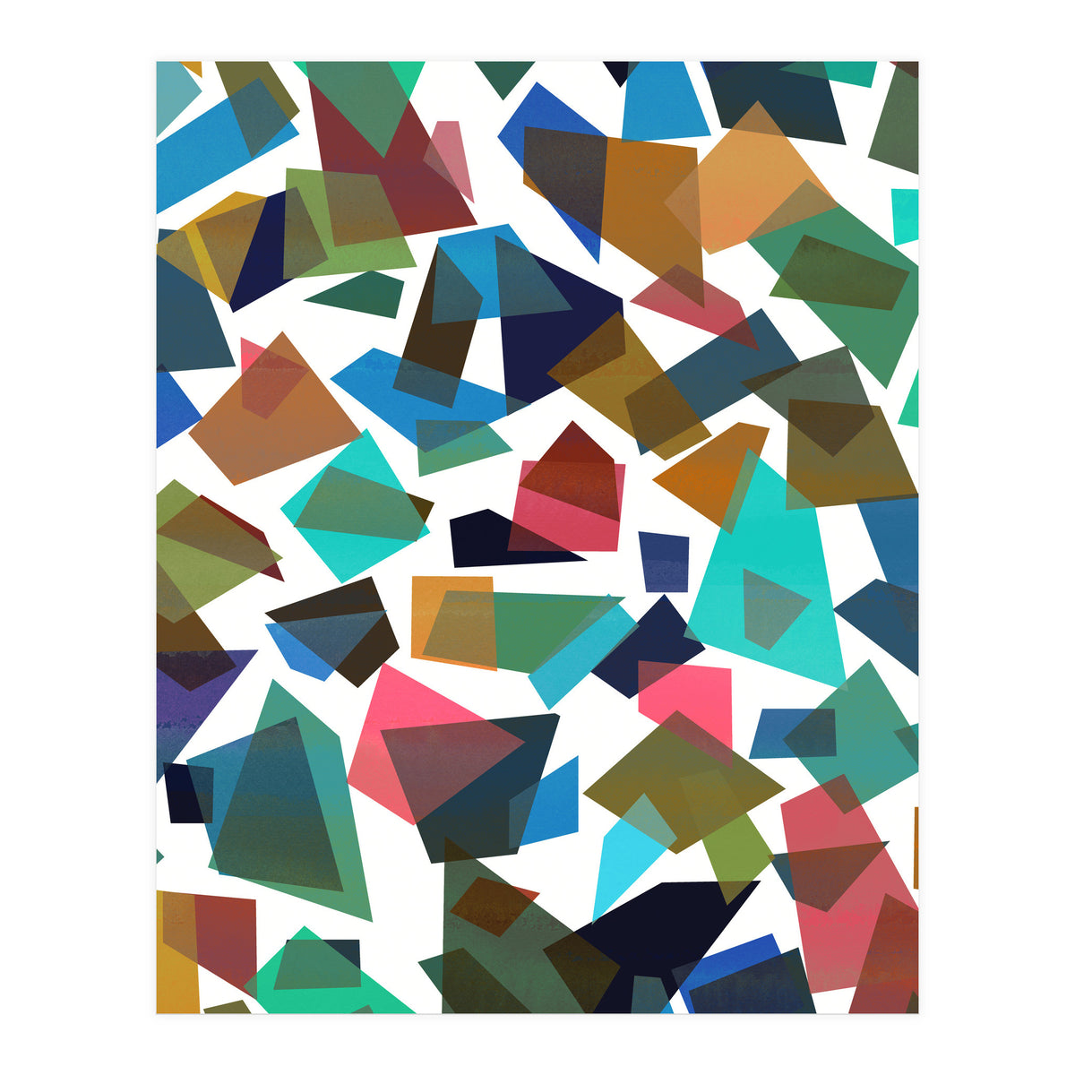 Geometric Squares Collage Colorful (Print Only)