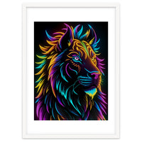 Lion Colored Neon Art