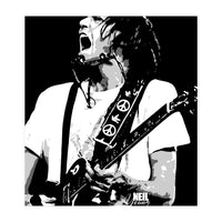 Neil Young Musician Legend in Grayscale (Print Only)