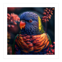 Vibrant Rainbow Lorikeet Parrot Close Up Portrait (Print Only)