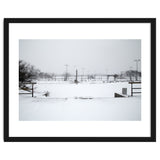 Baseball field covered in snow thumbnail