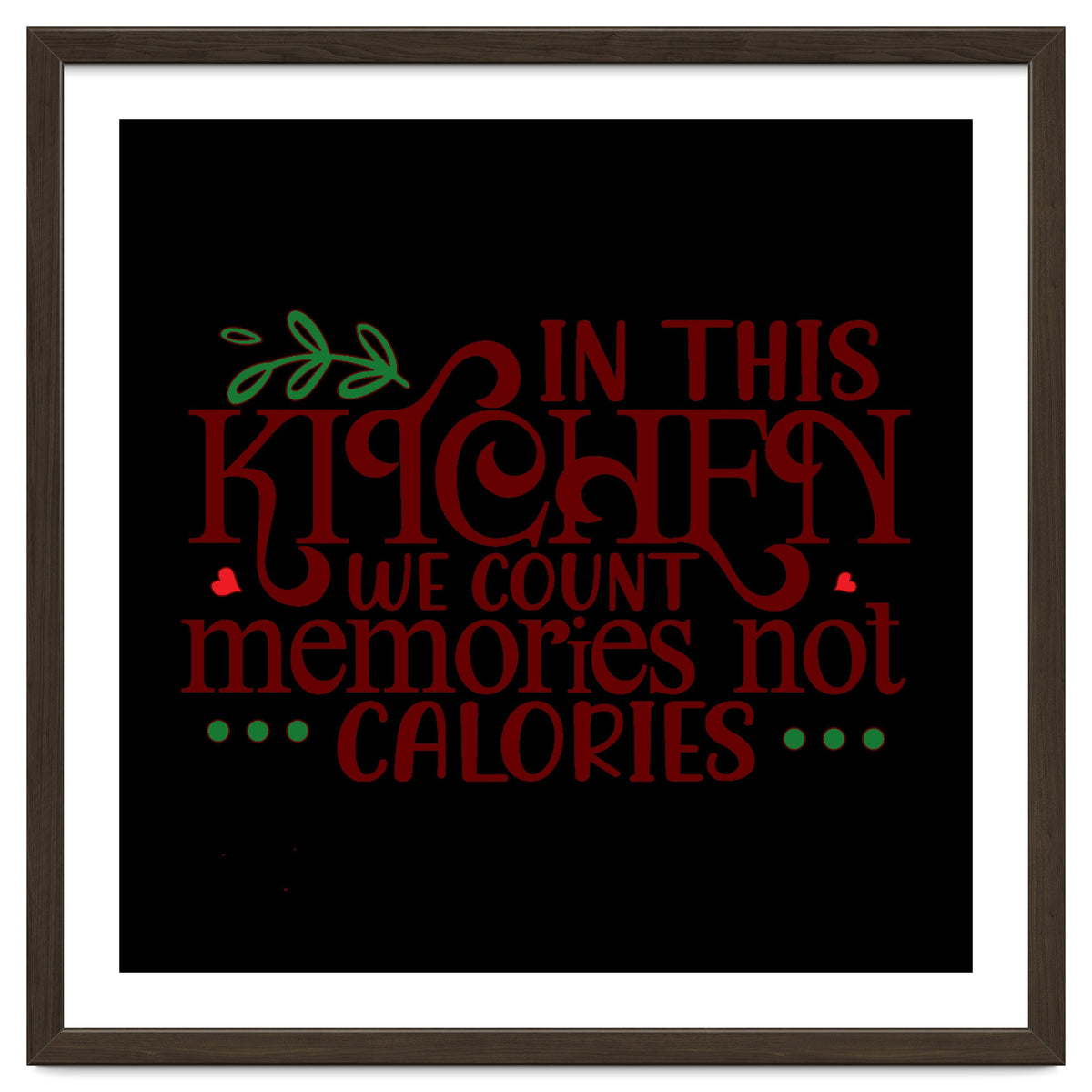 In This Kitchen We Count Memories Not Calories