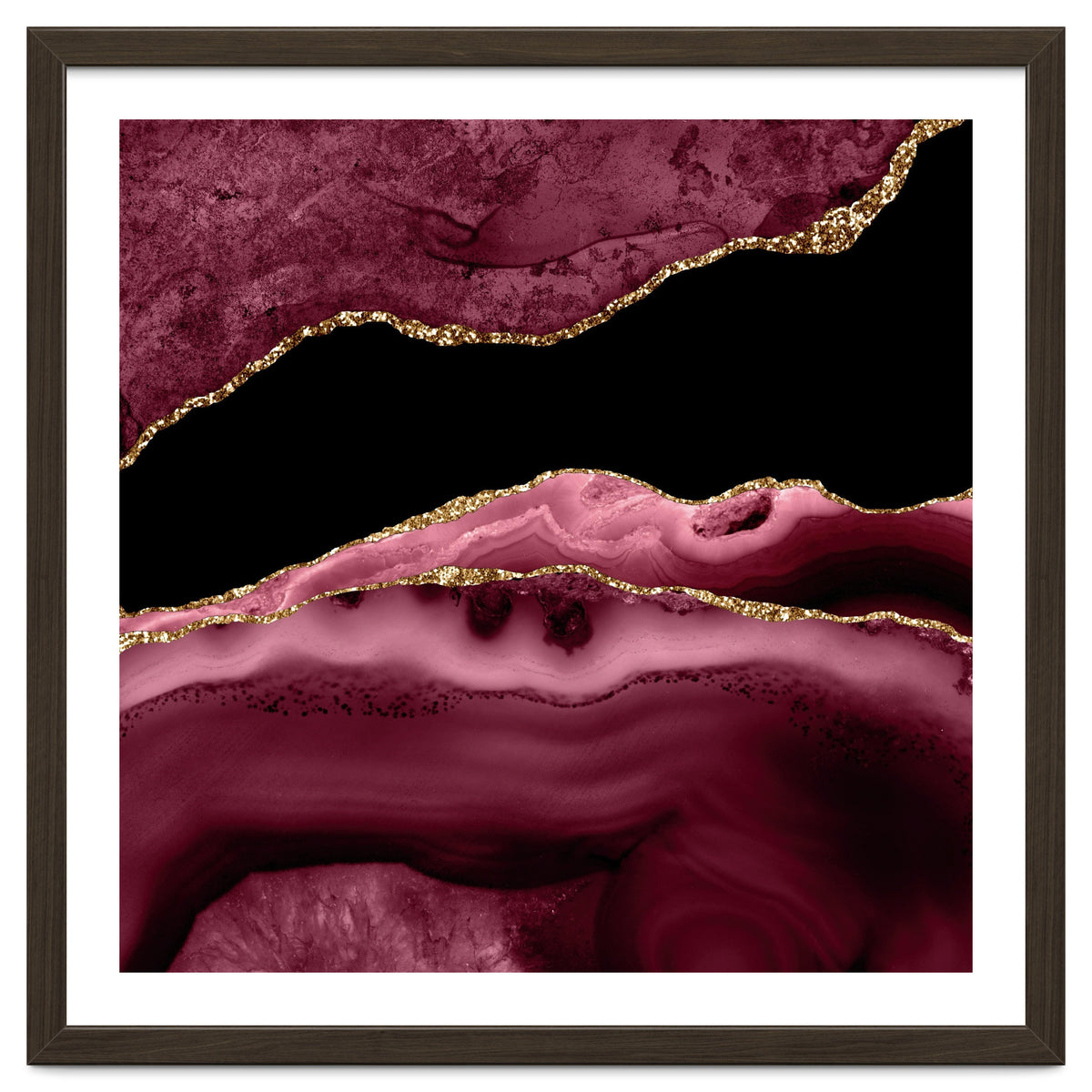 Burgundy & Gold Agate Texture 13