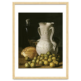 Luis Egidio Meléndez: 'Still Life with Small Pears, Bread, White Pitcher, Glass Bottle, and.., 1760. thumbnail