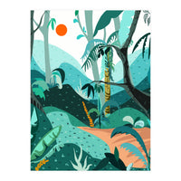 Jungle Paradise, Tropical Nature Forest Botanical Plants, Bohemian Vintage Exotic Wild (Print Only)