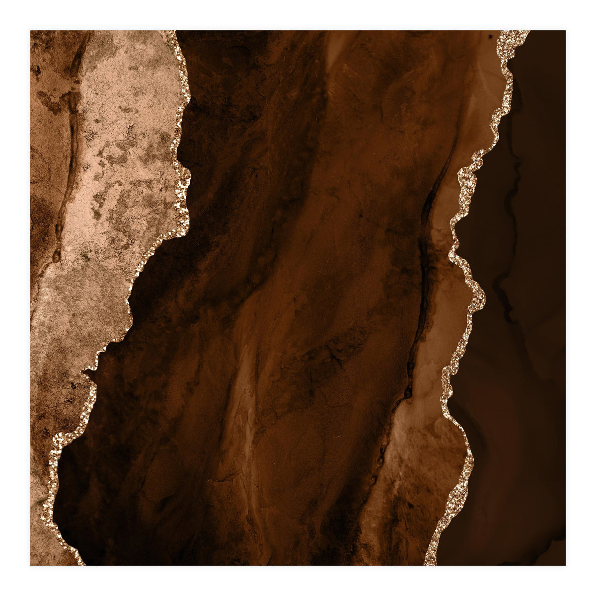 Brown & Gold Agate Texture 01 (Print Only)