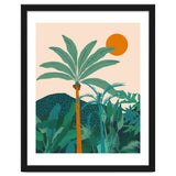 Palm Vibes, Tropical Vintage Botanical Nature, Illustration Mountains Landscape Adventure, Pastel Plants Wild Jungle Boho Forest thumbnail