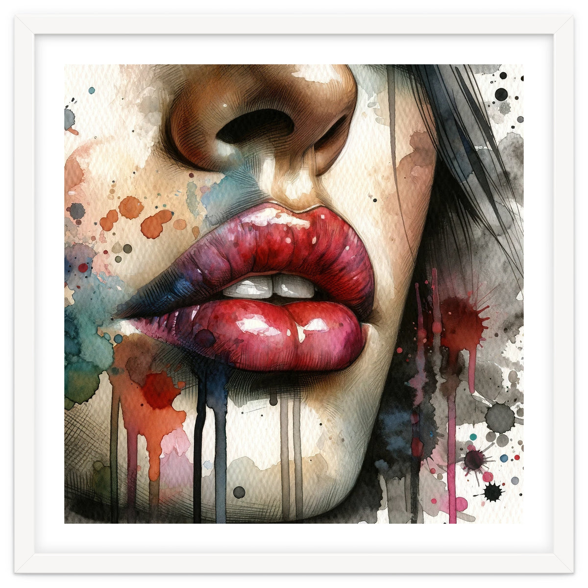 Watercolor Women Lips #1