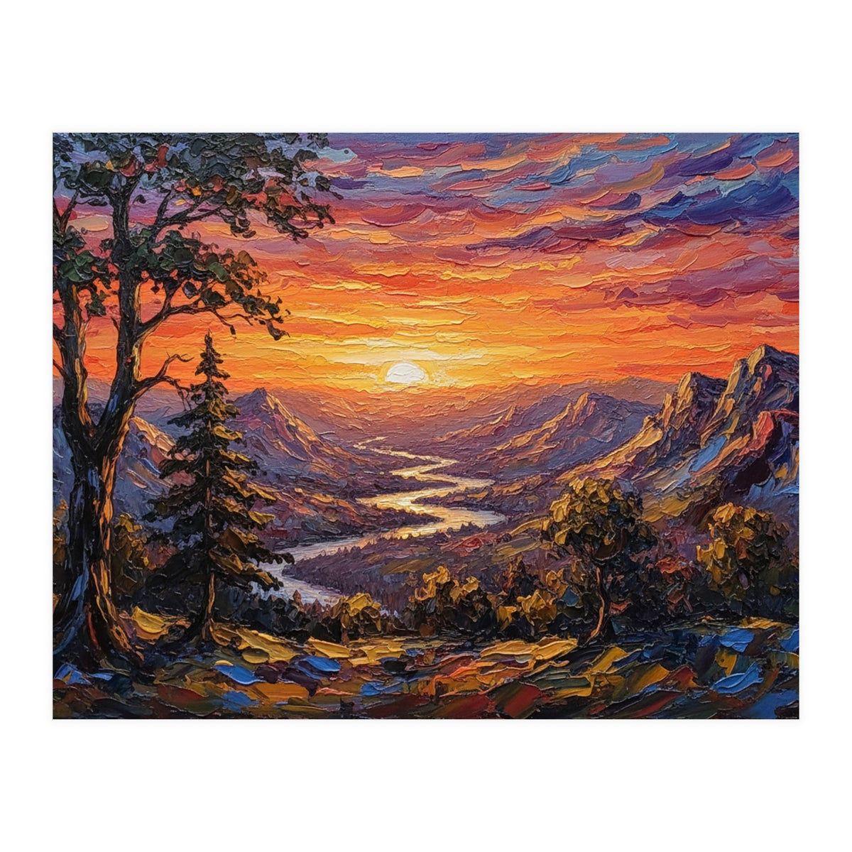 Sunset Over the Valley Peaks (Print Only)