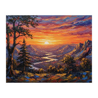 Sunset Over the Valley Peaks (Print Only)