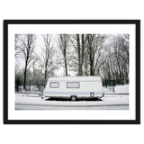 Travel Trailer in the snow road thumbnail