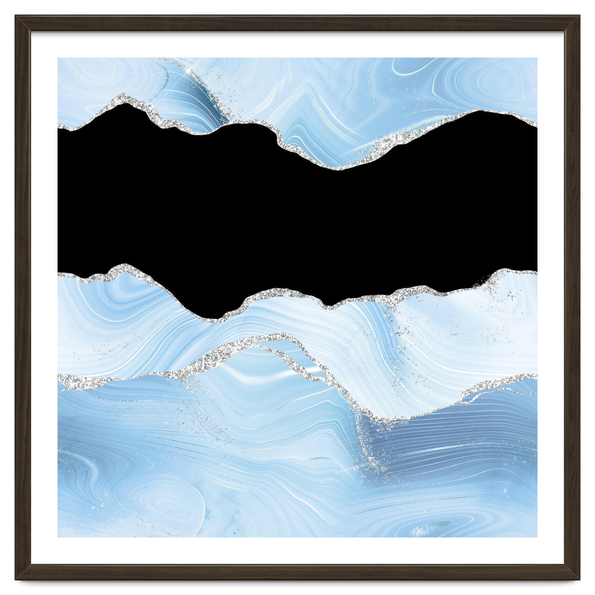 Blue & Silver Agate Glitter Texture 03