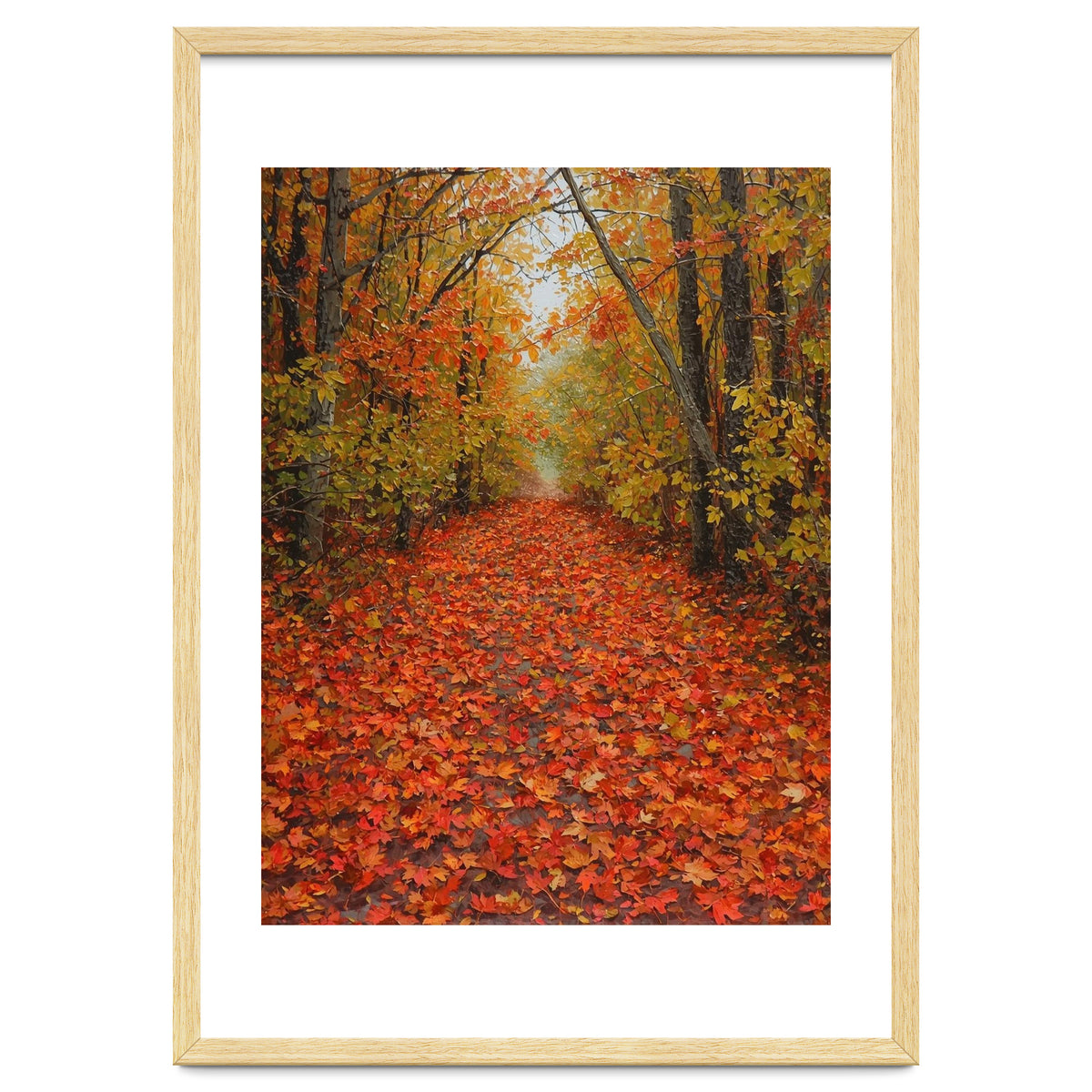 Lush Autumn Forest Path Covered
