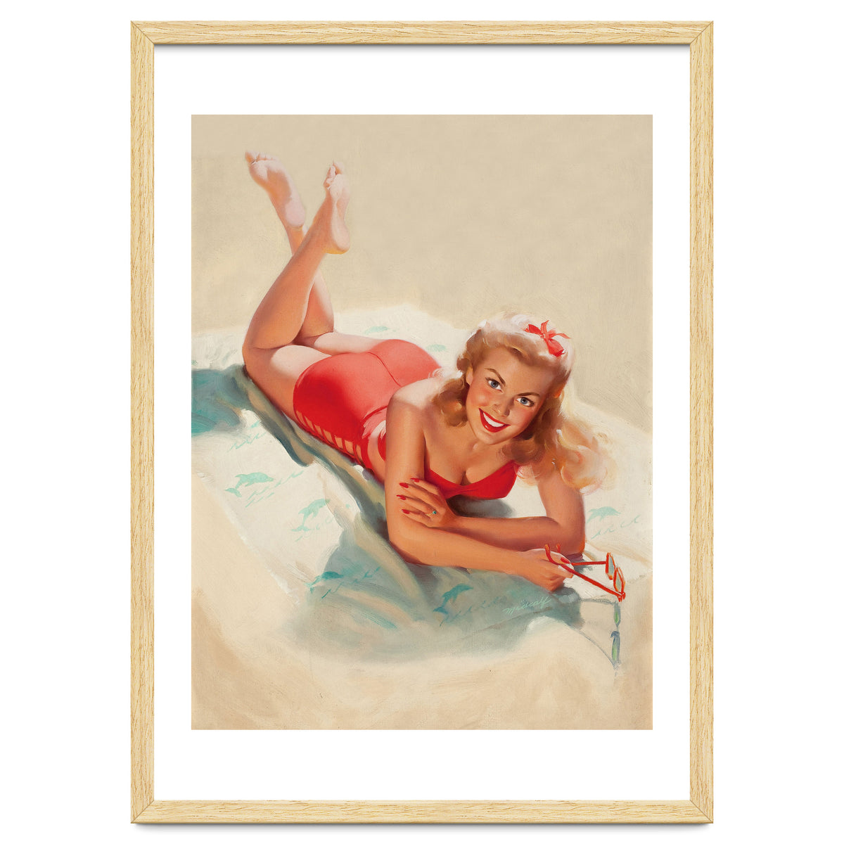 Pinup Girl Posing On A Beach