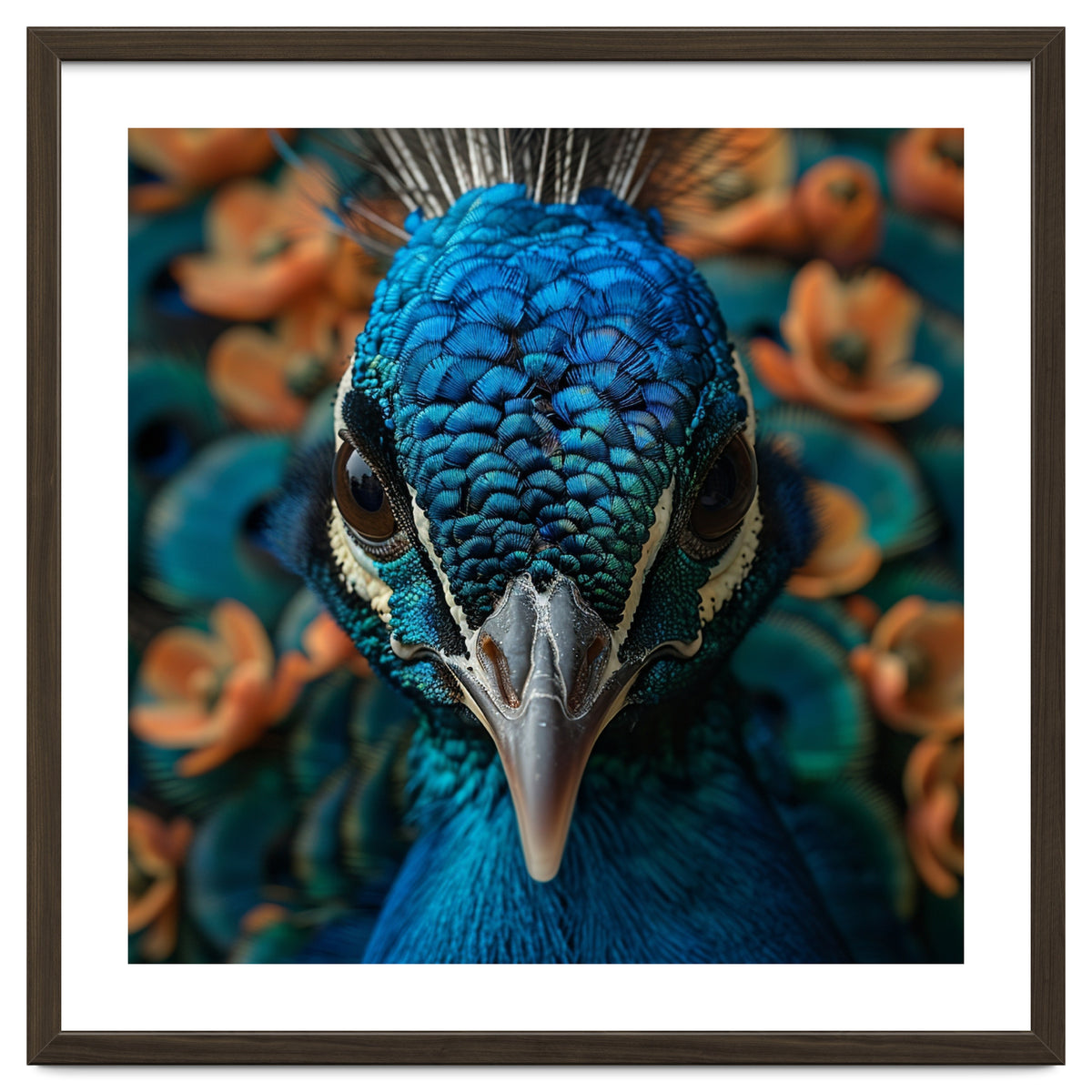 Close Up Portrait Of A Peacock Head