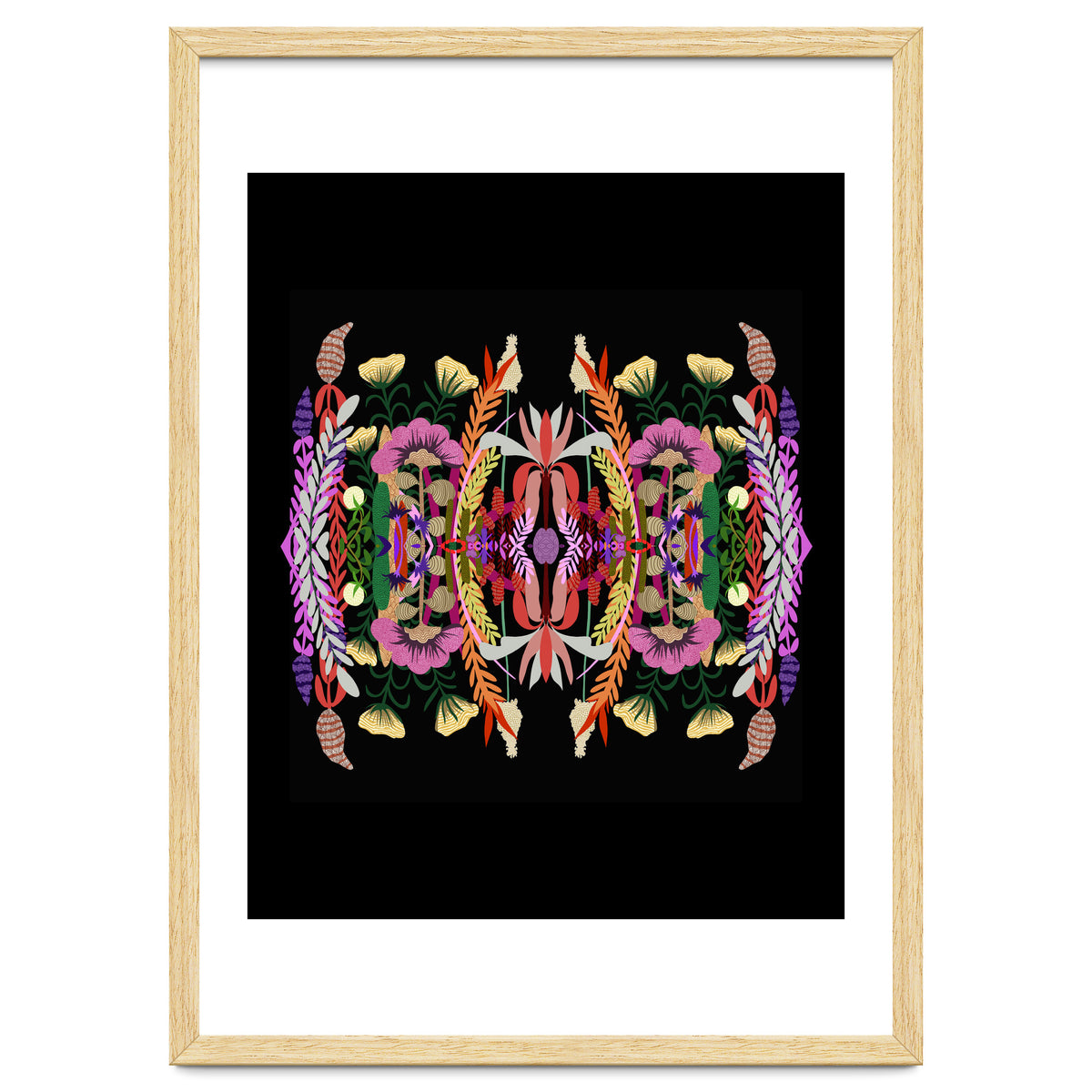 The Butterfly Effect Series 01, Paint Blot Mirror Colorful, Symmetrical Graphic, Eclectic Mandala