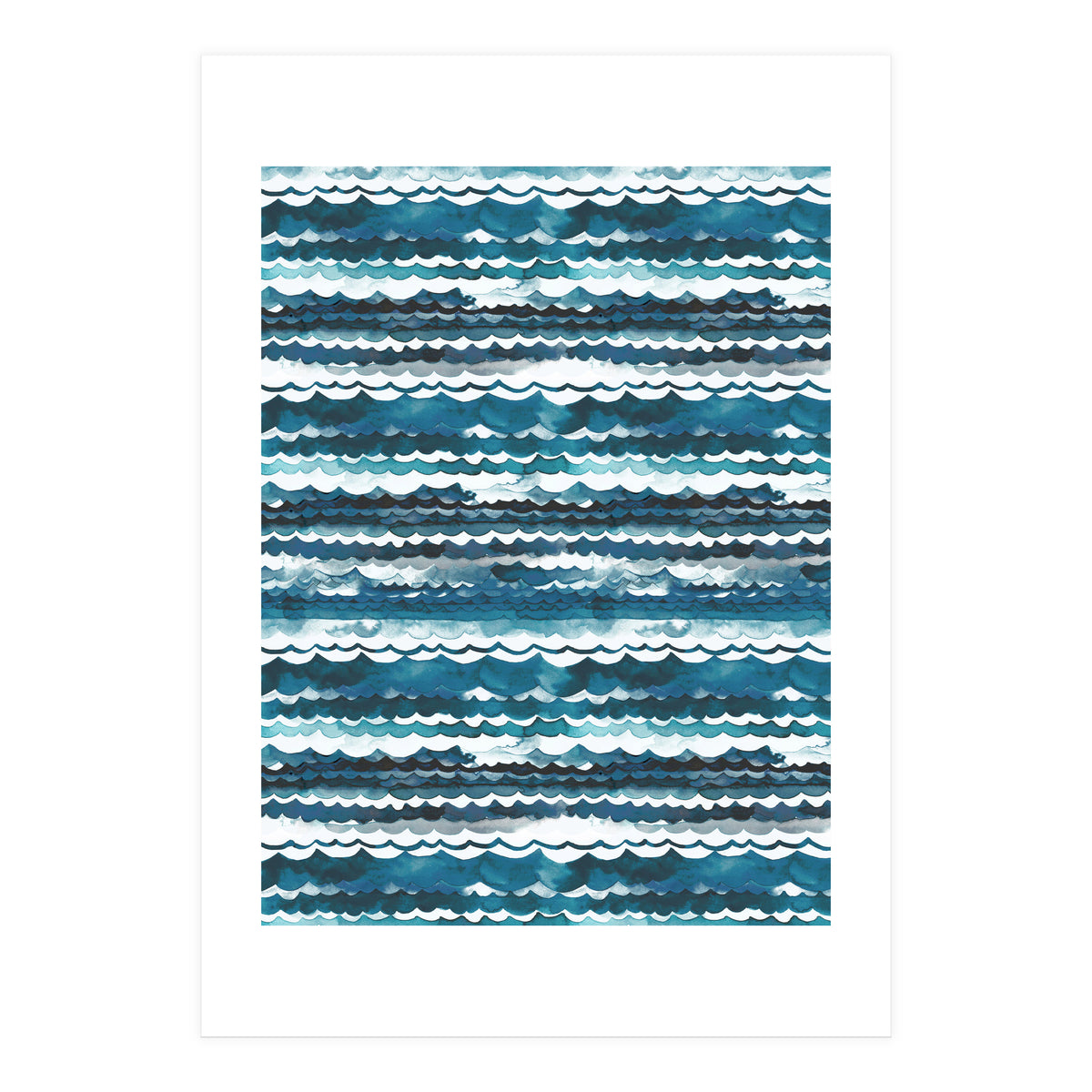 Beach Sea Ocean Waves Aqua Blue (Print Only)