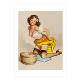 Pinup Girl Bobbing For Apples (Print Only) thumbnail